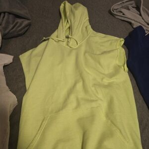 Levi's Neon Yellow Sleeveless Hooded Pullover